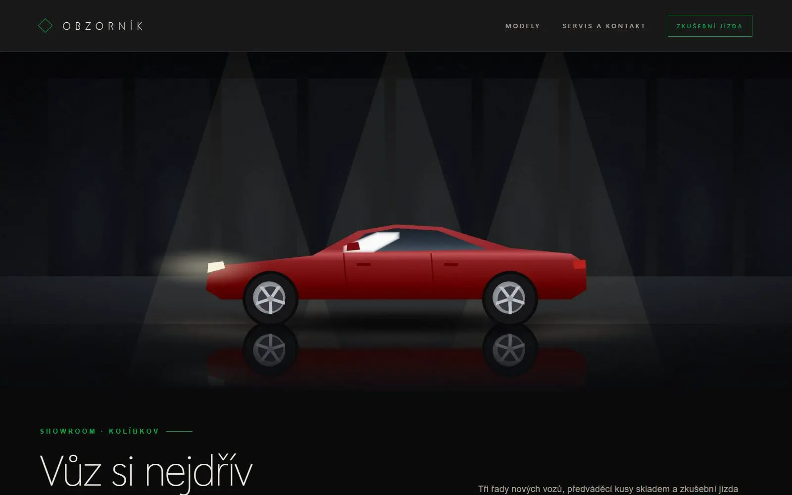 Vzor Autosalon – zelená