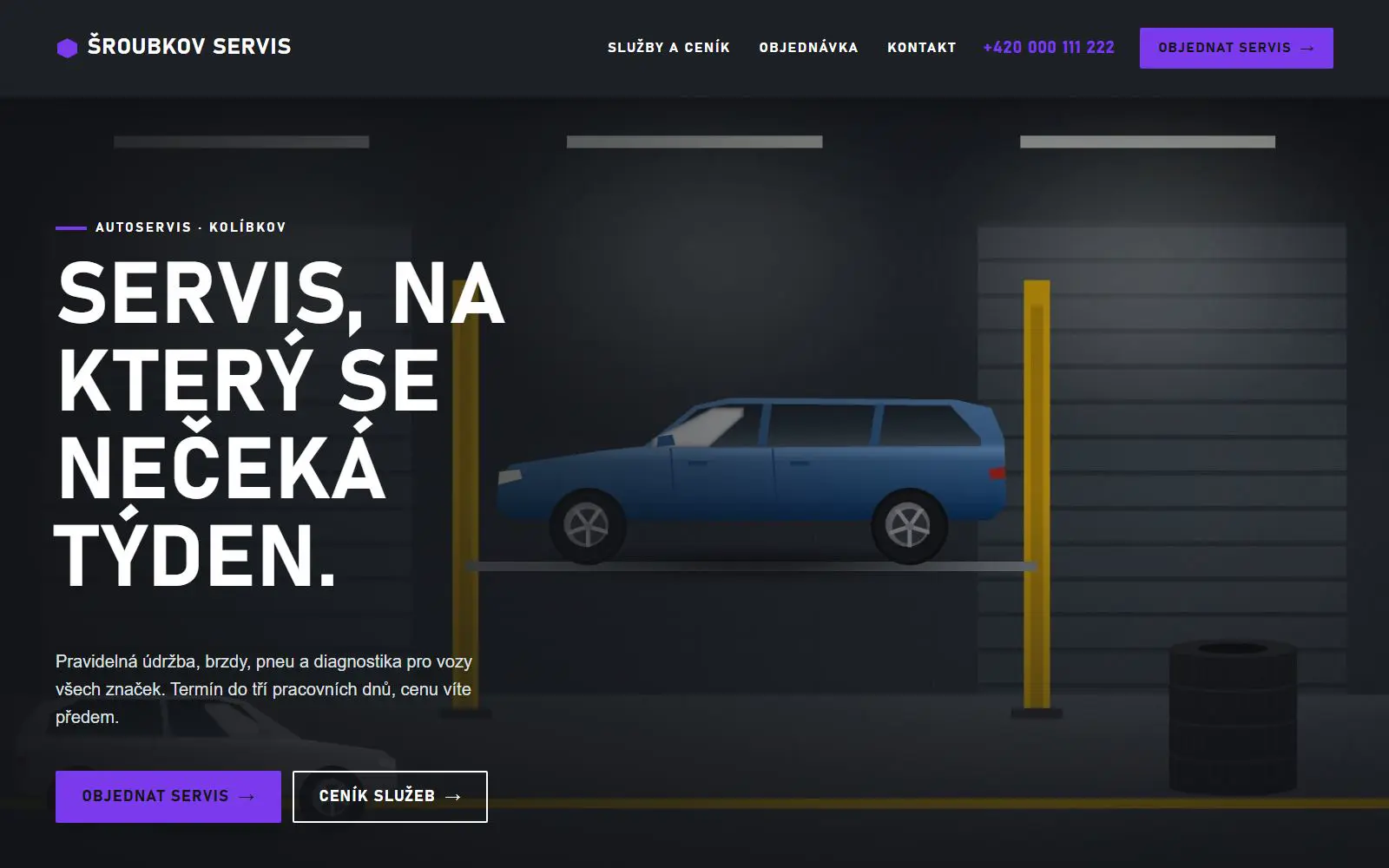 Vzor Autoservis – fialová
