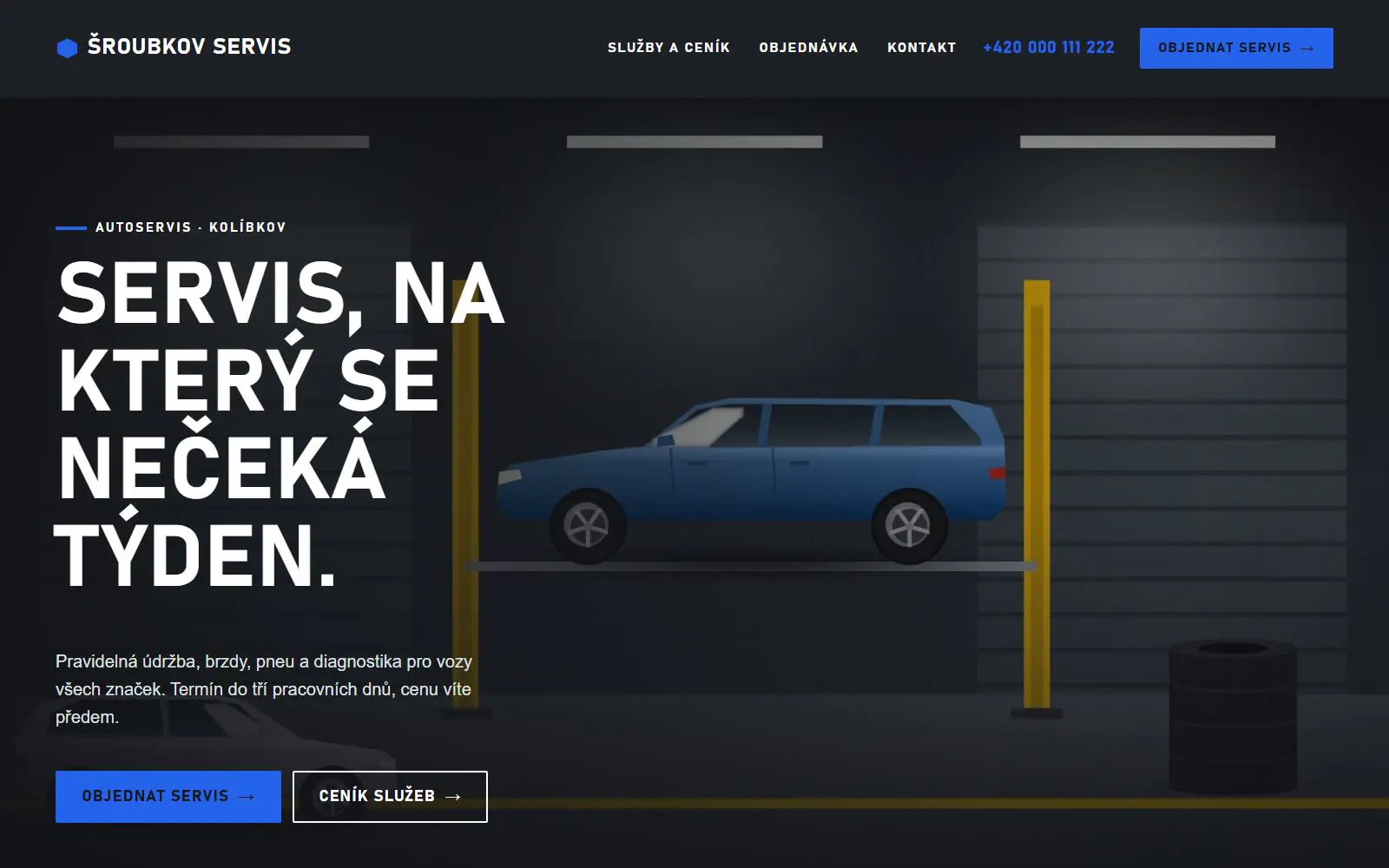 Vzor Autoservis – modrá