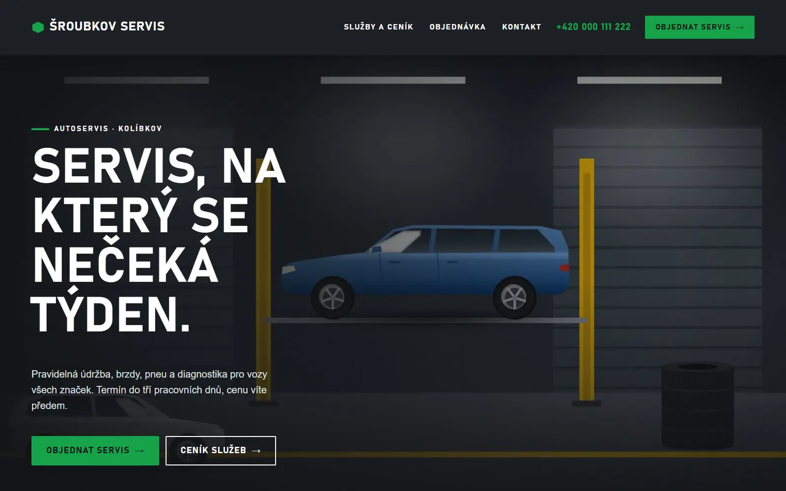 Vzor Autoservis – zelená