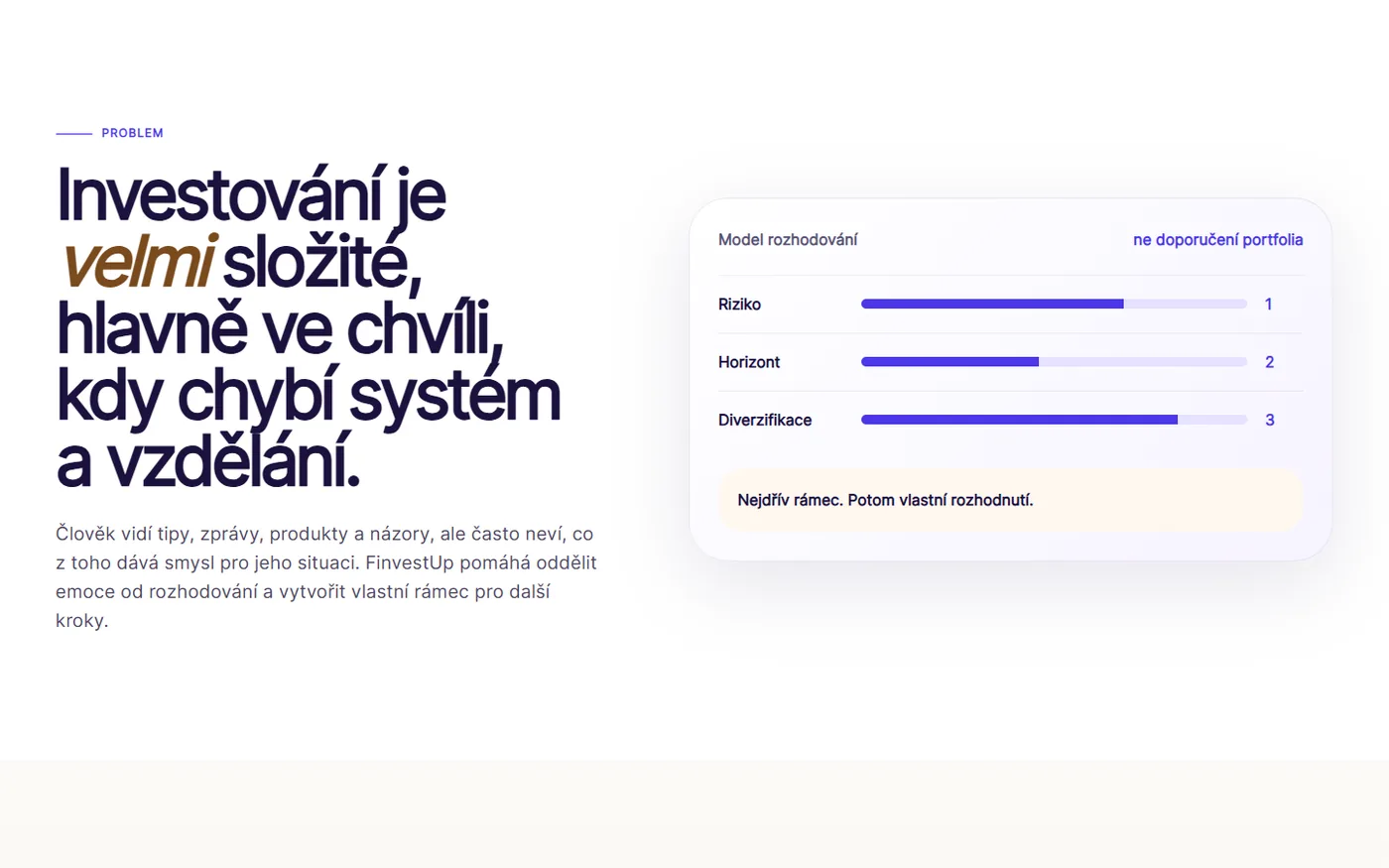 Sekce webu: Investování je složité, když chybí systém