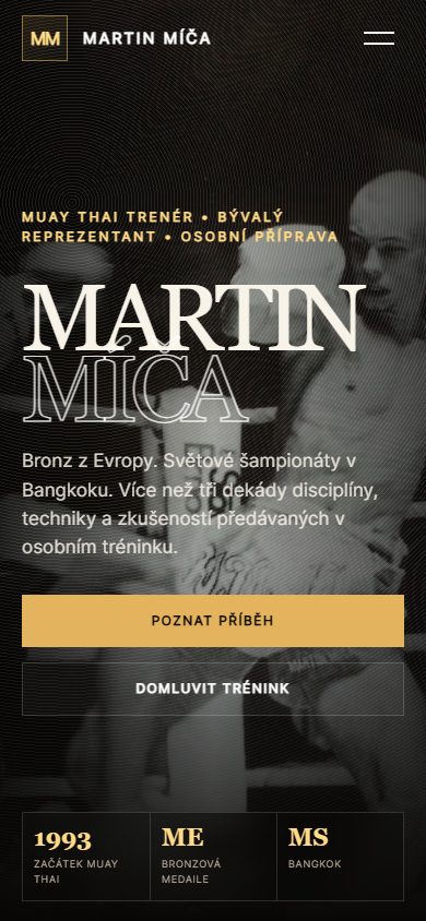 Web Martin Míča v telefonu