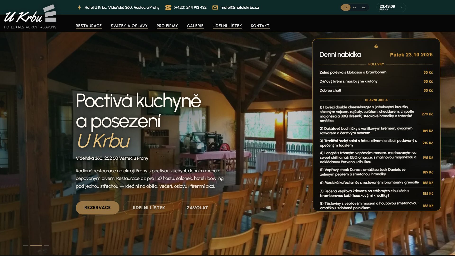 Web Restaurace U Krbu