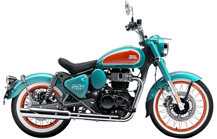 Royal Enfield Goan Classic 350 – demo motorka Rave Red a Trip Teal